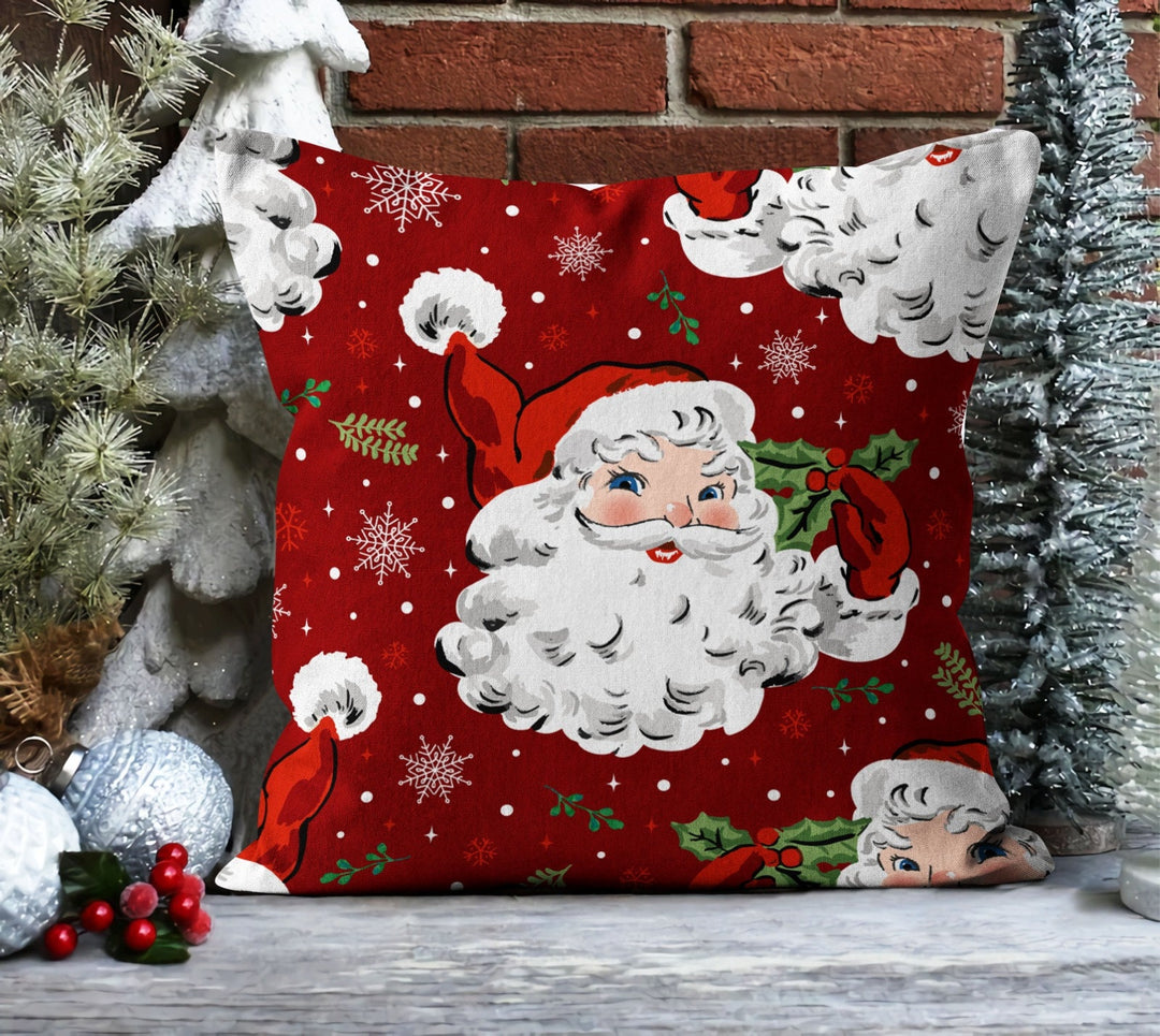 Christmas Pillow Covers|Dwarf Santa Gnome Pillow|Decorative Winter Pillow Case|Xmas Throw Pillow Top|Xmas Gift Ideas|Christmas Tree Decor