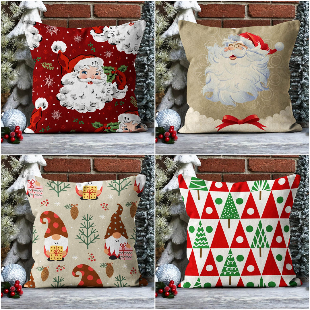 Christmas Pillow Covers|Dwarf Santa Gnome Pillow|Decorative Winter Pillow Case|Xmas Throw Pillow Top|Xmas Gift Ideas|Christmas Tree Decor