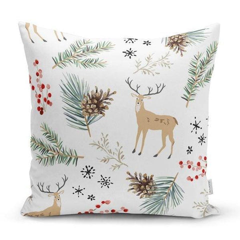 Christmas Pillow Cover|Christmas Deer Home Decor|Winter Trend Cushion Cover|Housewarming Xmas Gift Idea|Christmas Deer Throw Pillow Cover