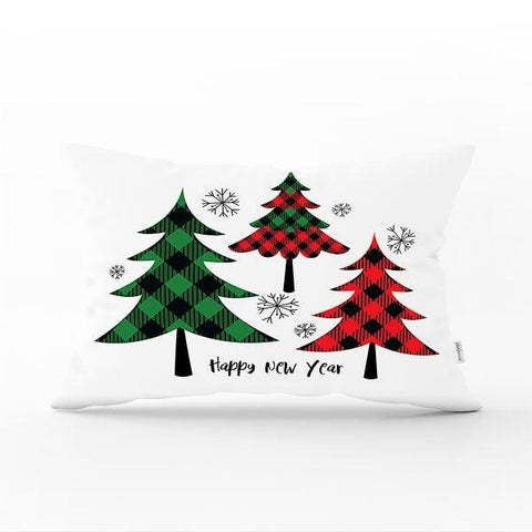 Winter Trend Pillow Cover|Christmas Tree Home Decor|Rectangle Winter Pillow Top|Housewarming Xmas Gift Idea|Pine Tree Throw Pillow Cover