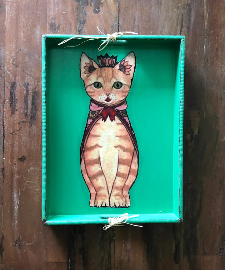 Hand Painted Cat Wooden Tray|Wooden Coffee Table Decor|Acrylic Paint Serving Tray|Housewarming Gift for Women|Cute Cat Wooden Art|Cat Love