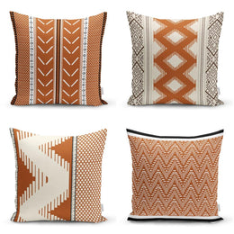 Tribal Pillow Cover|Nordic Cushion Case|Decorative Aztec Print Ethnic Brick Color Pillow|Scandinavian Home Decor|Authentic Throw Pillow Top