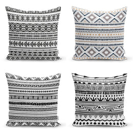 Nordic Scandinavian Pillow Cover|Southwestern Cushion Case|Black White Throw Pillow Case|Rug Print Ethnic Home Decor|African Style Pillow