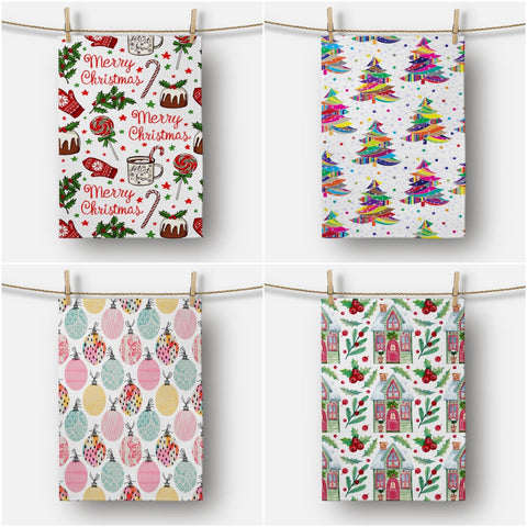 Christmas Kitchen Towel|Christmas Tree Dish Towel|Xmas Design Hand Towel|Decorative Hand Towel|Merry Christmas Tea Towel|Xmas Hand Towel