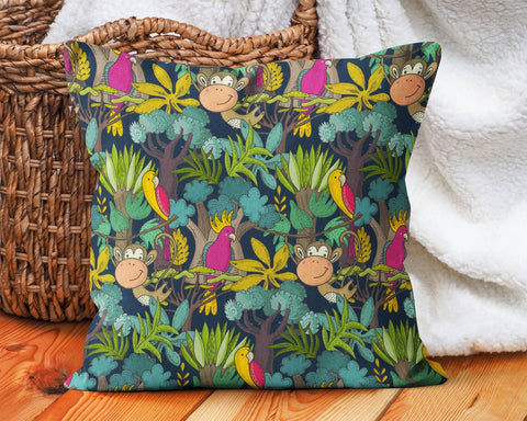 Kids Pillow Cover|Animal Print Decorative Pillow Case|Kids Room Cushion Case|Boho Bedding Decor|Housewarming Cushion|Colorful Throw Pillow
