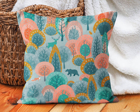 Kids Pillow Cover|Wild Animal Print Pillow Cover|Kids Room Cushion Case|Boho Bedding Decor|Housewarming Cushion|Colorful Throw Pillow Top