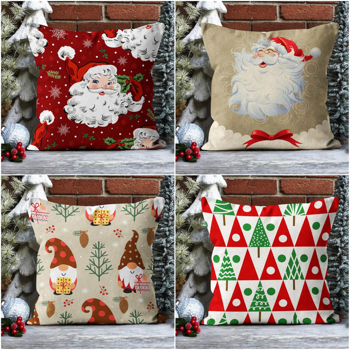 Christmas Pillow Covers|Dwarf Santa Gnome Pillow|Decorative Winter Pillow Case|Xmas Throw Pillow Top|Xmas Gift Ideas|Christmas Tree Decor