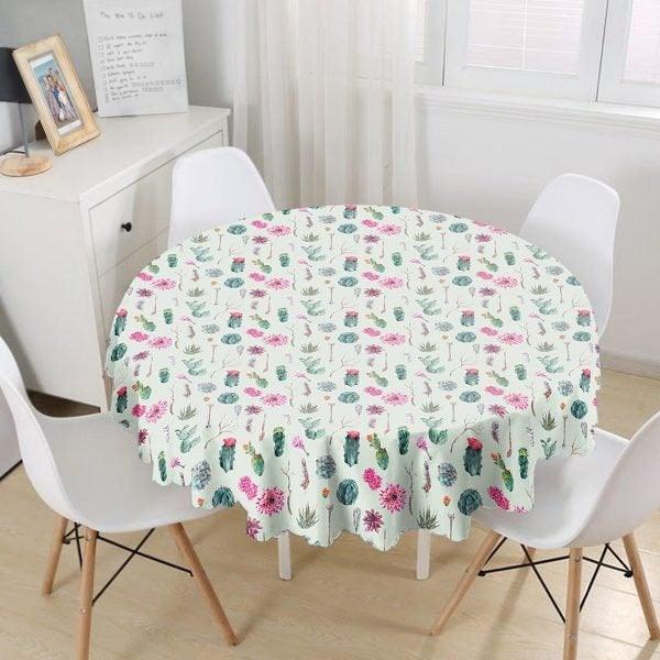 succulent table cloth Circle Cactus Print Tablecloth – Akasia