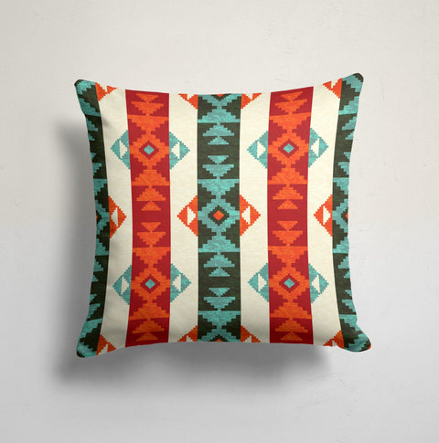 Rug Design Pillow Cover|Southwestern Cushion Case|African Tribal Pillowcase|Aztec Print Ethnic Home Decor|Authentic Turkish Kilim Pillow Top