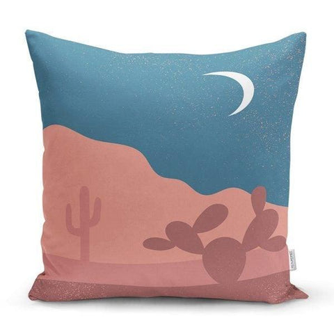Abstract Pillow Cover|Onedraw Sun And Moon Pillow Case|Desert Themed Cushion Cover|Decorative Pillow Case|Farmhouse Style Authentic Pillow
