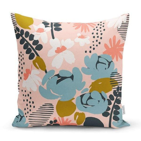Onedraw Pillow Cover|Abstract Floral Pillow Case|Flower and Pot Print Cushion Cover|Decorative Pillow Case|Farmhouse Style Authentic Pillow