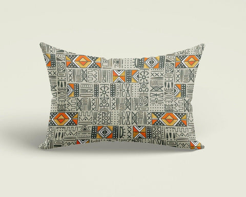 African Tribal Pillow Cover|Southwestern Cushion Case|Rug Print Lumbar Pillow Case|Aztec Print Ethnic Home Decor|Nordic Geometric Pillow Top