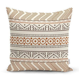 Nordic Pillow Cover|Scandinavian Cushion Case|Brick Color Accent Pillow Case|Ethnic Tribal Rug Design Home Decor|Authentic Throw Pillow Top