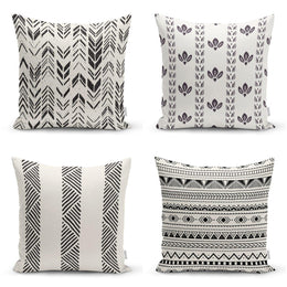 Nordic Scandinavian Pillow Cover|Southwestern Cushion Case|Rug Design Throw Pillow Top|Black White Ethnic Home Decor|African Tribal Pillow