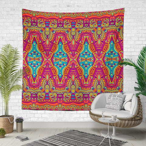 Ethnic Wall Tapestry|Decorative Tribal Wall Hanging Art Decor|Authentic Colorful Fabric Wall Art|Boho Style Geometric Tapestry|Mandala Decor