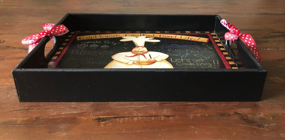 Hand Painted Chef Tray|Wooden Decor|Custom Table Decor|Acrylic Paint|Serving Tray|Home Decor|Gift for Women|Wooden Art|Housewarming Gift