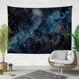 Deep Space Wall Tapestry|Sky View Wall Hanging Art Decor|Blue Gray Space and Galaxies Fabric Wall Art|Celestial View Wall Tapestry Decor