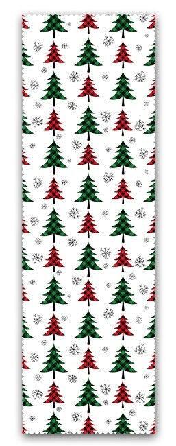 Set of 4 Christmas Pillow Covers and 1 Table Runner|Winter Trend Checkered Xmas Deer, Xmas Tree Home Decor|Checkered Leaves Runner, Pillow