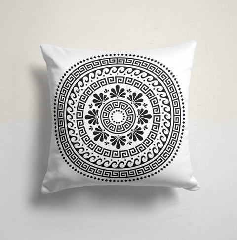 Greek Key Pillow Cover|Black White Cushion Case|Decorative Geometric Pillowcase|Boho Bedding Home Decor|Cozy Home Decor|Outdoor Pillow Top