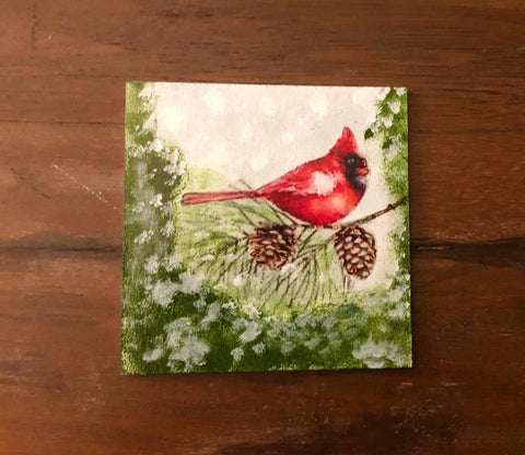 Set of 6 Wooden Christmas Bird Coaster|Custom Handmade Christmas Ornaments|Christmas Drink Coasters|Original Cute Home Decor|Gifts For Mom