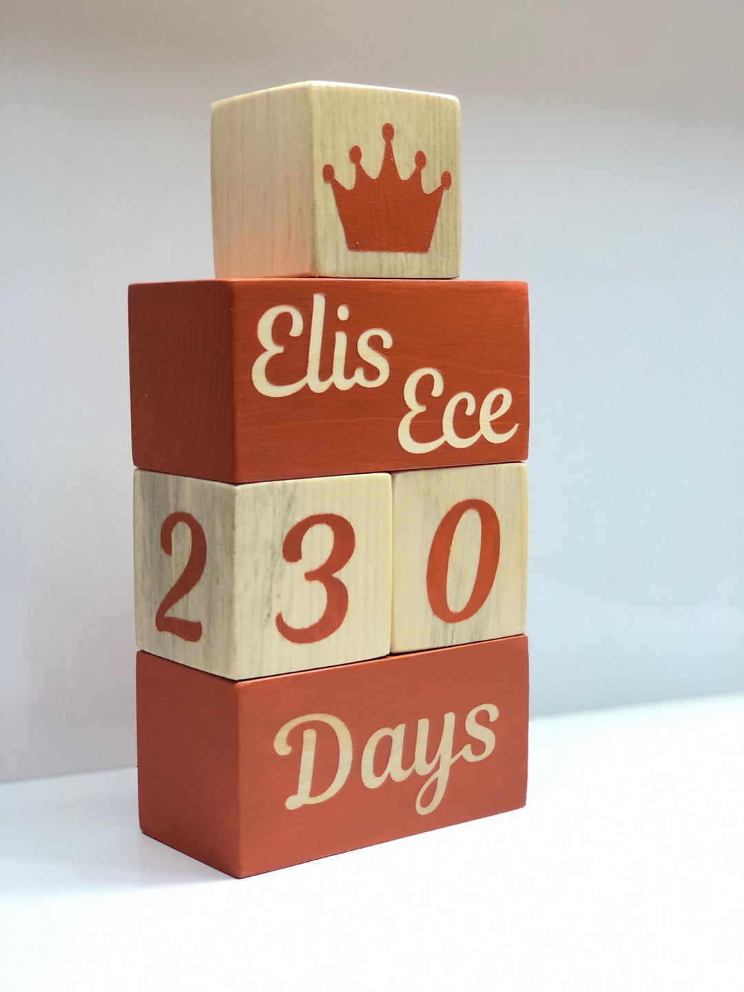 Set of 5 Custom Wooden Name Blocks|Personalized Baby Name Sign Cube|Nursery Decor For Baby|Wood Baby Shower Gift|New Mom Gift|Age Block Deco