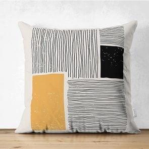 Set of 4 Abstract Pillow Covers|Onedraw Pillow Cover|Orange Gray Pillow Case|Striped Outdoor Cushion Cover|Decorative Throw Pillow Case Set