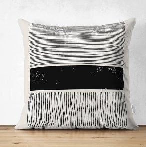 Set of 4 Abstract Pillow Covers|Onedraw Pillow Cover|Orange Gray Pillow Case|Striped Outdoor Cushion Cover|Decorative Throw Pillow Case Set