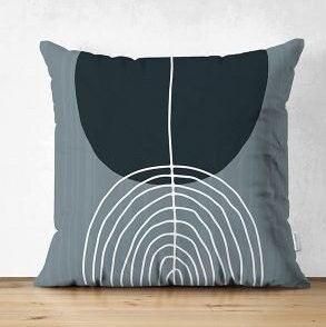 Set of 4 Abstract Pillow Covers|Onedraw Pillow Cover|Black Gray Cushion Cover|Geometric Outdoor Pillow Top|Decorative Throw Pillow Sham