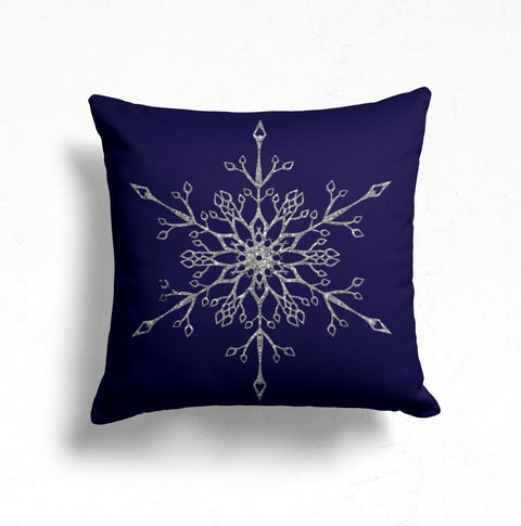 Snowflake Pillow Cover|Christmas Home Decor|Decorative Winter Pillow Case|Xmas Throw Pillow|Geometric Winter Trend Outdoor Pillow Cover