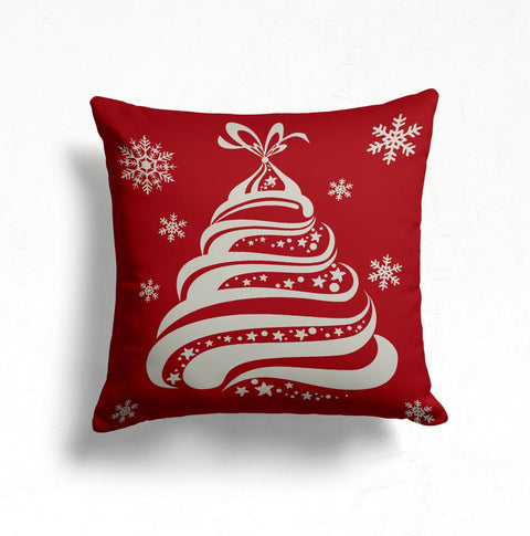 Christmas Pillow Cover|Merry Christmas Decor|Decorative Winter Cushion Cover|Merry Xmas Throw Pillow Case|Xmas Tree Drawing Pillow Cover