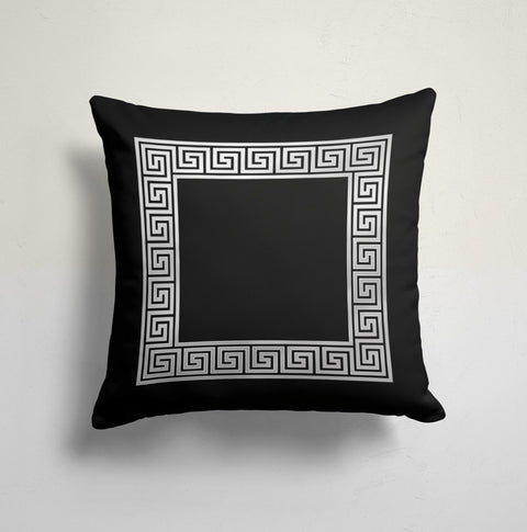 Greek Key Pillow Cover|Black White Cushion Case|Decorative Geometric Pillowcase|Boho Bedding Home Decor|Cozy Home Decor|Outdoor Pillow Top