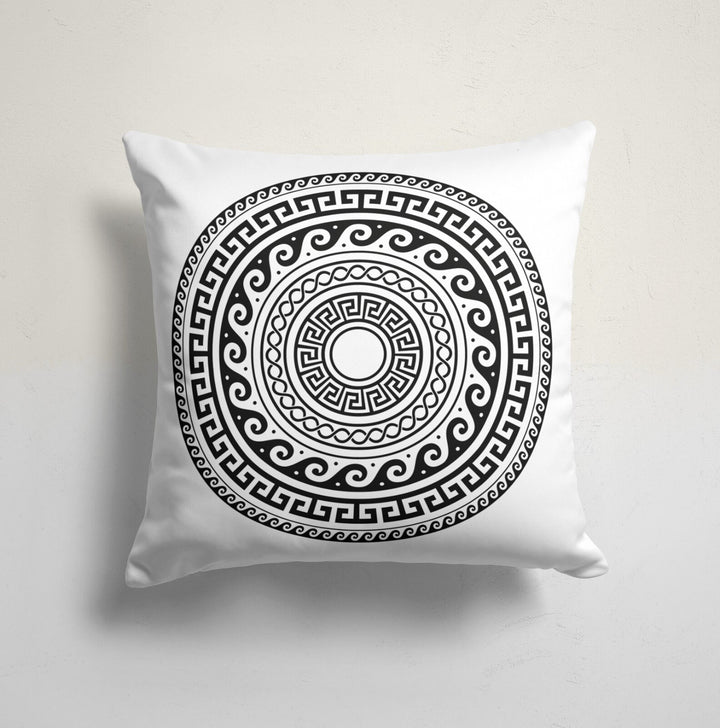 Greek Key Pillow Cover|Black White Cushion Case|Decorative Geometric Pillowcase|Boho Bedding Home Decor|Cozy Home Decor|Outdoor Pillow Top