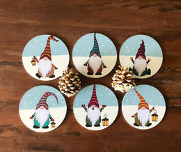 Set of 6 Handcrafted Wooden Coasters|Custom Handmade Coaster Set|Stylish Drink Coasters|Original Cute Home Decor|Dwarf Coasters|Xmas Gift