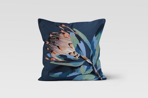 Decorative Blue Pillow Case|Farmhouse Style Blue and Beige Home Decor|Boho Pillow Top|Floral Cushion Case|Housewarming Throw Pillow Cover