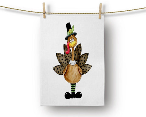Thanksgiving Kitchen Towel|Turkey Dish Towel|Happy Thanksgiving Day Print Hand Towel|Decorative Tea Towel|Fall Trend Towel|Autumn Hand Towel