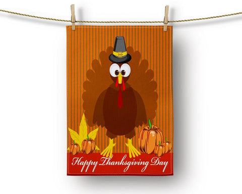 Thanksgiving Kitchen Towel|Turkey Dish Towel|Happy Thanksgiving Day Print Hand Towel|Decorative Tea Towel|Fall Trend Towel|Autumn Hand Towel