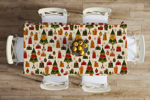 Christmas Table Cloths|Rectangle Home Decor Table Cloth|Housewarming Xmas Table Cover|Snowman and Xmas Bell Table Decor|Outdoor Table Cloth