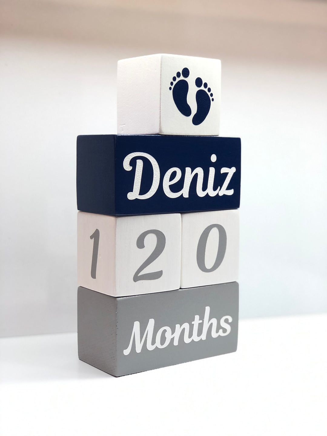 Set of 5 Custom Wooden Name Blocks|Personalized Baby Name Sign Cube|Nursery Decor For Baby|Wood Baby Shower Gift|New Mom Gift|Age Block Deco