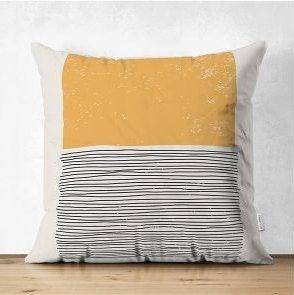 Set of 4 Abstract Pillow Covers|Onedraw Pillow Cover|Orange Gray Pillow Case|Striped Outdoor Cushion Cover|Decorative Throw Pillow Case Set