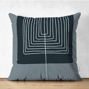 Set of 4 Abstract Pillow Covers|Black Gray Geometric Pillow Cover|Abstract Design Pillow|Outdoor Cushion Cover|Decorative Throw Pillow Case
