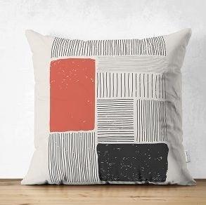 Set of 4 Abstract Pillow Covers|Pillow Cover with Stripes|Abstract Striped Throw Pillow|Geometric Outdoor Pillow Top|Decorative Throw Pillow