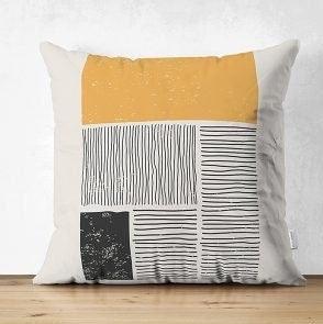 Set of 4 Abstract Pillow Covers|Pillow Cover with Stripes|Abstract Striped Throw Pillow|Geometric Outdoor Pillow Top|Decorative Throw Pillow