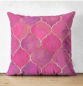 Set of 4 Colorful Floral Pillow Covers|Decorative Pillow Case|Neon Color Leaves and Flowers Pillow|Outdoor Cushion Cover|Throw Pillow Case