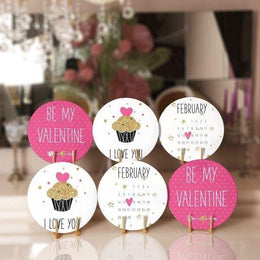 Valentine's Day Placemat|Set of 6 Love Supla Table Mat|Be My Valentine Round Dining Underplate|Romantic Decor|Coaster Gift for Girlfriend