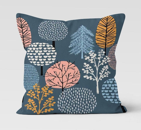 Abstract Trees Pillow Cover|Tree Drawing Cushion Case|Decorative Outdoor Pillow Top|Boho Bedding Pillow Cover|Farmhouse Style Throw Pillow