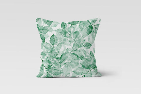 Plants Pillow Cover|Green Leaves Cushion Case|Floral Home Decor|Decorative Pillow Case|Boho Bedding Decor|Housewarming Outdoor Pillow Cover