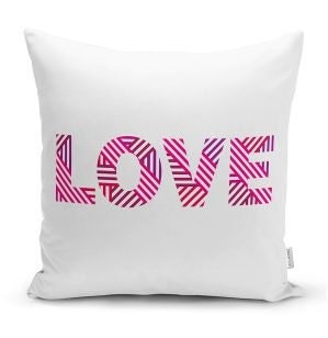 Set of 4 Valentine's Day Pillow Covers|Pink and White Love Home Decor|Geometric Romantic Cushion Case|Anniversary Gift for Wife|Pink Heart