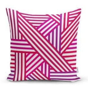 Set of 4 Valentine's Day Pillow Covers|Pink and White Love Home Decor|Geometric Romantic Cushion Case|Anniversary Gift for Wife|Pink Heart