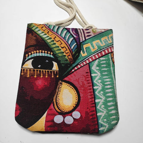 Woman Face Shoulder Bags|Picasso Painting Drawstring Bag|Handmade Tapestry Bag|Overnight Gobelin Bag|Woven Tote Bag|Vintage Style Boho Bag