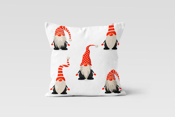 Christmas Pillow Covers|Dwarf Santa Claus Decor|Checkered Gnome Pillow Case|Xmas Throw Pillow|Merry Christmas Decor|Love Print Xmas Pillow